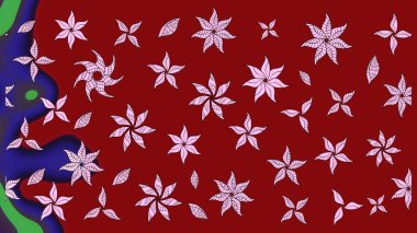 Klasik taslak çizimi. Raster Yumuşak kumaş deseni. Çiçek kırmızısı eskiz deseni. Raster çiçek izi..