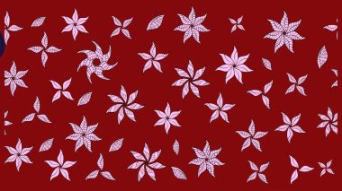 Raster illüstrasyonu. Kumaş, tekstil, duvar kağıdı baskısı için. Renkli desenli eskiz deseni, kırmızı çiçekler ve dekoratif elementlerle. Eskiz geçmişi. Antika retro tarzı.