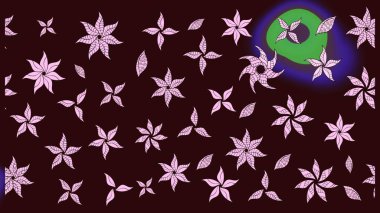 Moda baskıları için zarif bir şablon. Modern çiçek arkaplanı. Parlak renkli çiçekleri ve kahverengi renkli yaprakları olan harika bir çiçek deseni. Halk stili.