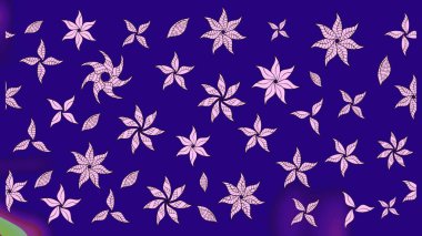 Raster illüstrasyonu. Çizim çiçek deseni duvar kâğıdı olarak kullanılabilir. Mavi renkte çiçekler.