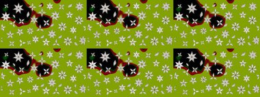 Çiçekli çiçek deseni, suluboya. Süslü kumaş deseni. Raster deseni.