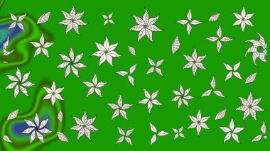 Raster illüstrasyonundaki çiçek desenli çizim. Düz Çiçek Elementleri Tasarımı. Süslü kumaş deseni. Renkli Bahar Teması çizim şablonu.