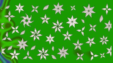 El çizimi çiçek çizimi deseni (fayans). Tekstil için suluboya eskiz deseni. Şirin çiçekli, desenli, yeşil renkli çizim deseni.