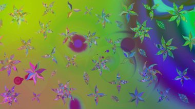 Üzerinde gelincikler ve vadi zambakları olan renkli çiçek desenli nakış deseni. Tekstil tasarımı için yeşil renkli geleneksel halk çiçekleri buketi.