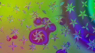 Raster Şirin kumaş deseni. Eskiz klasiği. Renkli Bahar Teması eskiz kalıbı. Düz Çiçek Elementleri Tasarımı.