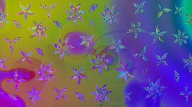 Küçük çiçekte güzel bir desen. Küçük renkli çiçekler. Çiçekli yaz çiçekleri. Moda baskıları için zarif bir şablon. Motley illüstrasyonu. Çizim.