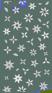 Vadinin çiçekleri tarafsız renklerde. Raster çiçek desenleri çiziyor..