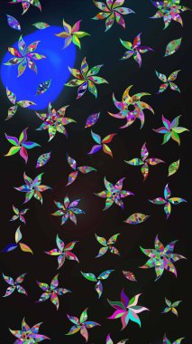 Gri renkli çiçekler. Raster düz çiçek çizim deseni. Tasarım hediye paketi, tebrik kartları, posterler ve afiş tasarımı.