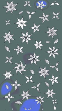 Hediye ambalaj kağıdı, tebrik kartları, posterler ve pankart tasarımı. Tarafsız renklerde çiçekler. Raster düz çiçek çizim deseni.