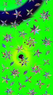 Renkli Bahar Teması eskiz kalıbı. Güzel çiçek deseni. Düz Çiçek Elementleri Tasarımı. Yeşil renkte çiçekler.