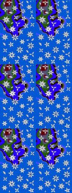 Çiçek deseni. Raster güzel kumaş deseni çiziyor. Renkli Bahar Teması eskiz kalıbı. Düz Çiçek Elementleri Tasarımı.