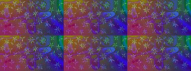 Çiçek deseni. Raster illüstrasyonu. Mor renkli çiçek çizimi. Şatafatlı bahar bahçesi dokusu. Mor renkte çiçekler.