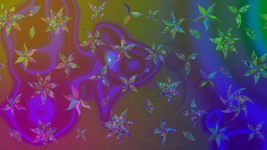Çiçek duvar kâğıdı. Renkli çizim kalıbı. Çiçek arkaplan. Mor renkli şirin tekstil. Raster illüstrasyonu.