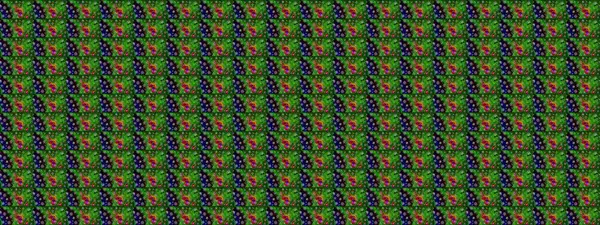 El çizimi çiçekli soyut çizim kalıbı. Yeşil renkli çiçekler. Raster illüstrasyonu.