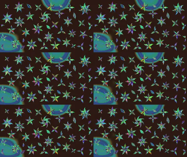 Kahverengi renklerde. Raster illüstrasyonu. Raster illüstrasyonundaki çiçek desenli çizim. Güzel kumaş deseni.