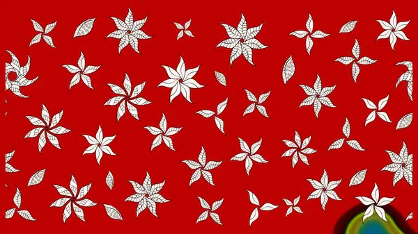 Kırmızı çiçekli eskiz deseni, suluboya çiçek deseni, sevimli çiçek, duvar kağıdı, kart ya da kumaş için fayanslı. Raster - stok.