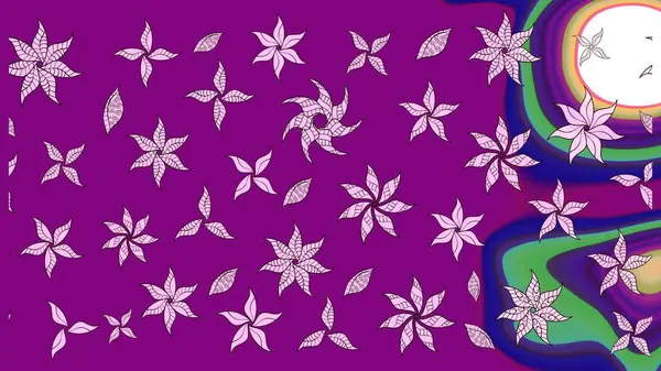 Tropik çiçekler. Gömlek, arka plan modelini çiz. Mor renkte çiçekler.