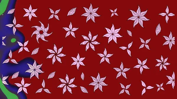 Klasik taslak çizimi. Raster Yumuşak kumaş deseni. Çiçek kırmızısı eskiz deseni. Raster çiçek izi..