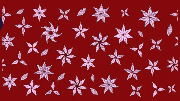 Raster illüstrasyonu. Kumaş, tekstil, duvar kağıdı baskısı için. Renkli desenli eskiz deseni, kırmızı çiçekler ve dekoratif elementlerle. Eskiz geçmişi. Antika retro tarzı.