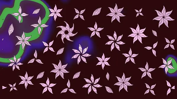 El çizimi. Suluboya çizimi. Kahverengi renkli çiçekler. Çiçekli çizim deseni.