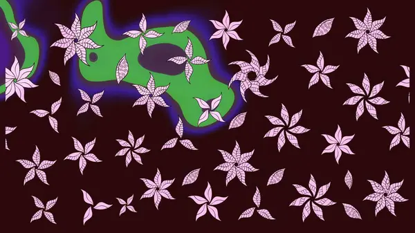 Kahverengi renkli çiçekler. Raster illüstrasyonundaki çiçek desenli çizim. Renkli Bahar Teması eskiz kalıbı. Düz Çiçek Elementleri Tasarımı.