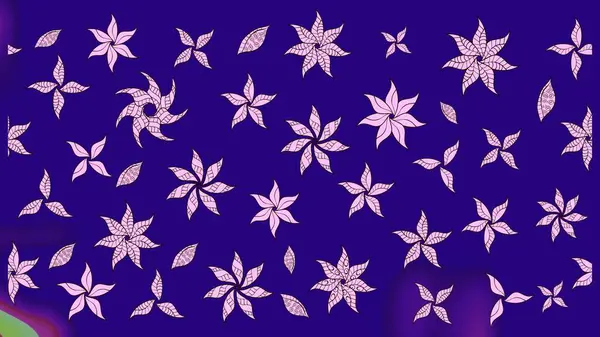 Raster illüstrasyonu. Çizim çiçek deseni duvar kâğıdı olarak kullanılabilir. Mavi renkte çiçekler.