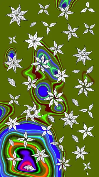 Yeşil renklerde. Anti-stres için soyut örnek sayfası. Raster illüstrasyonu.