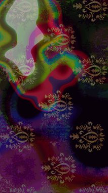 Renkli arka planda izole kar taneleri. Raster illüstrasyonu. Kar taneleri radyal kahverengi ve siyah renkler.