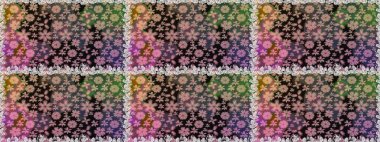 Gri renklerde. Raster illüstrasyonu. Gri renkli gri papatya deseni.