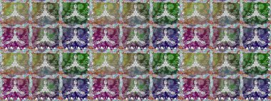 Raster illüstrasyonu. Asya tekstil tarzında. Raster illüstrasyonu. Kusursuz çiçek deseni. Tarafsız renklerde çiçekler.