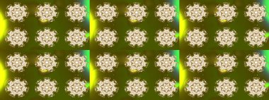 Kar tanesi süsleme deseni. Renkli arka planda izole edilmiş kar tanelerinin düz tasarımı. Kar taneleri arka planda. Kar taneleri deseni. Raster illüstrasyonu.