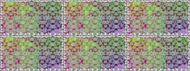 Raster - stok. Kusursuz bir arka plan modeli. Yapraklı çiçekler ve kır çiçekli papatya çayı..