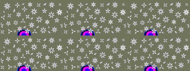 Çiçekli karalama şeklinde Raster çiçek deseni. Nazik, narin çiçek arkaplanı. Yeşil renkte çiçekler.