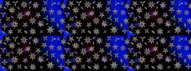 Raster düz çiçek çizim deseni. Siyah renkli çiçekler. Tasarım hediye paketi, tebrik kartları, posterler ve afiş tasarımı.