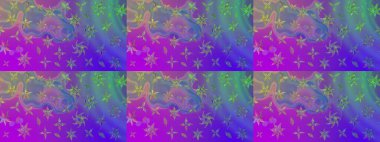 Çiçekli karalama şeklinde Raster çiçek deseni. Yumuşak, yaz çiçekli arka plan. Mor renkte çiçekler.