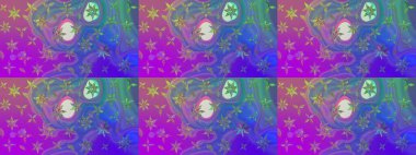 Suluboya çiçekli çiçek deseni. Mor renkli güzel bir tekstil. Raster illüstrasyonu.