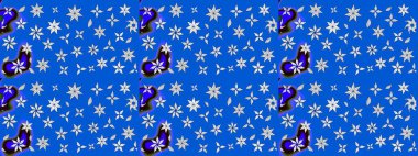 Klasik çiçekler. El çizimi, soyut ve süslü elementler. Yaz çiçekleri teması. Mavi renkler. Suluboya resim taklit Raster illüstrasyonu.