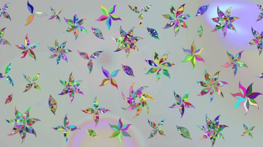 Kabile sanatı boho baskısı, klasik çiçek arkaplanı. Arkaplan dokusu, duvar kağıdı, çiçek temalı gri renkler. Soyut etnik raster çizim kalıbı.