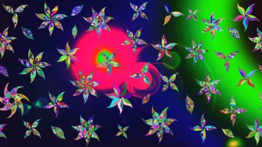 Çizim çiçek deseni duvar kâğıdı olarak kullanılabilir. Raster illüstrasyonu. Gri renkli çiçekler.