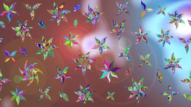 Organik motif arka planı. Raster illüstrasyonu. Ultraviyole kumaş deseni. Çizim deseni.