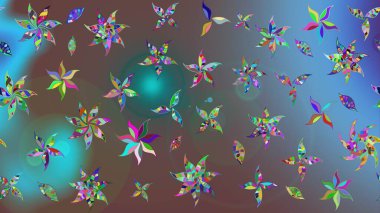 Raster çiçek desenleri çiziyor. Vadinin mavi renkli çiçekleri.