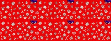 3D çiçekler, eskiz. Raster illüstrasyonu. Kırmızı renklerde.