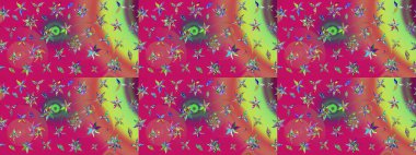 Küçük çiçekli şirin bir desen. Çiçek ve yapraklı çiçek deseni. Raster illüstrasyonu.