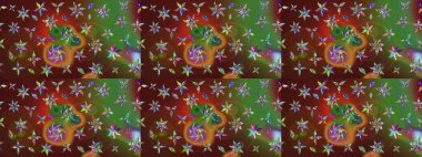 Soyut çiçek çizim kalıbı arka planı. Raster deseni. Küçük çiçekteki sevimli çiçek deseni. Kahverengi renklerde. Raster illüstrasyonu.