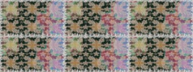 Güzel kumaş deseni. Raster illüstrasyonu. El çizimi. Çiçekler, dallar, otlar ve çiçekler.