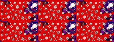 Raster illüstrasyonundaki çiçek desenli çizim. Renkli Bahar Teması eskiz kalıbı. Kırmızı renkte çiçekler. Düz Çiçek Elementleri Tasarımı.