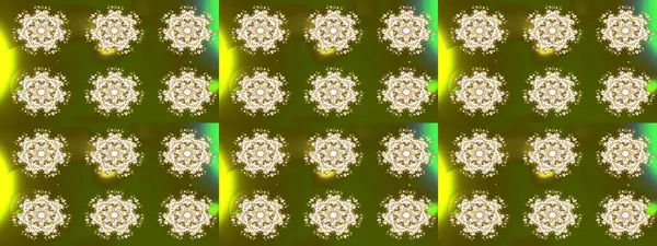 Kar tanesi süsleme deseni. Renkli arka planda izole edilmiş kar tanelerinin düz tasarımı. Kar taneleri arka planda. Kar taneleri deseni. Raster illüstrasyonu.