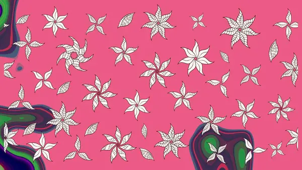 Güzel kumaş deseni. Güzel karalamalı çiçek desenli çizim. Küçük çiçekteki sevimli çiçek deseni. Raster illüstrasyonu.