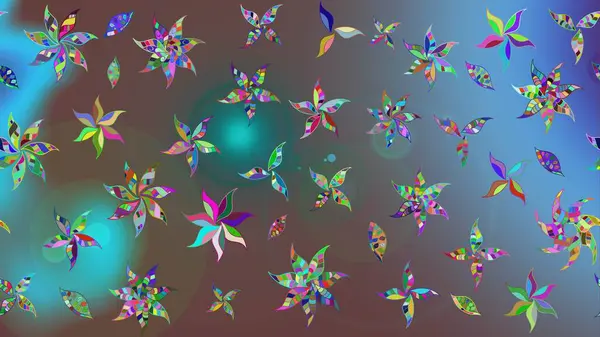 Raster çiçek desenleri çiziyor. Vadinin mavi renkli çiçekleri.