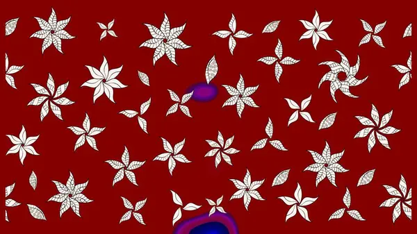 Raster illüstrasyonu. Küçük çiçekteki sevimli çiçek deseni. Kırmızı renkte çiçekler.